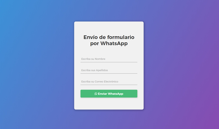 Enviar formulario de contacto a través de WhastApp